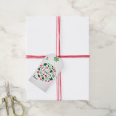 Vakantie: kerstfeest cadeaulabel (Met Touw)
