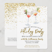 Vakantie Kerstfeest Feestelijke Cocktail Kaart (Voorkant / Achterkant)