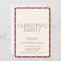 Vakantie Kerstfeest Uitnodiging Tartan Plaid