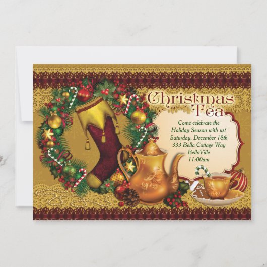 Vakantie Kerstfeest Uitnodigingen (Voorkant)