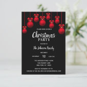 Vakantie KERSTFEEST Wit Rood Zwart Ornamenten Kaart (Staand voorkant)