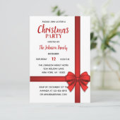 Vakantie KERSTFEEST Witte Rode Boog Gift Kaart (Staand voorkant)