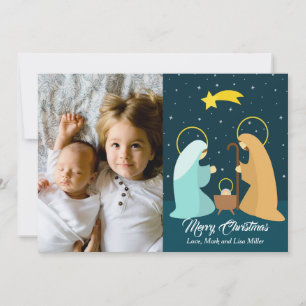 Vakantie kerstgroet fotokaart Geboorte Kaart