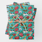 Vakantie Kersthonden Inpakpapier Vel (In situ)