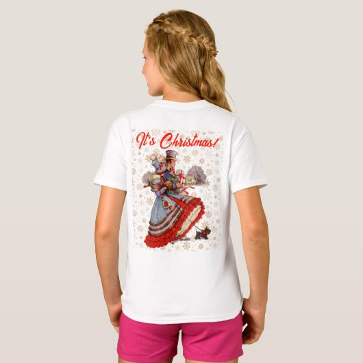 Vakantie kerstinkopen t-shirt (Achterkant volledig)