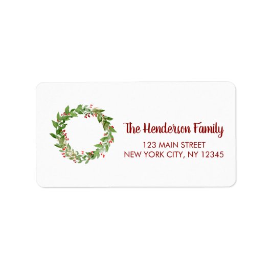 Vakantie Kerstkrans met Pinecone Etiket (Voorkant)