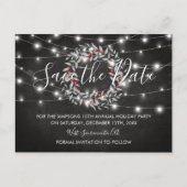 Vakantie Kerstkrans Party Save the Date Aankondigingskaart (Voorkant)