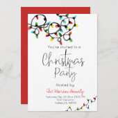 Vakantie kerstlicht kerstfeest uitnodiging (Voorkant / Achterkant)