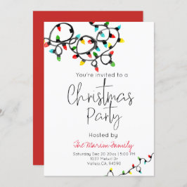 Vakantie kerstlicht kerstfeest uitnodiging