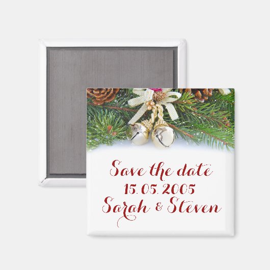 Vakantie Kerstlint Save the date Magneet (Voorkant / Achterkant)