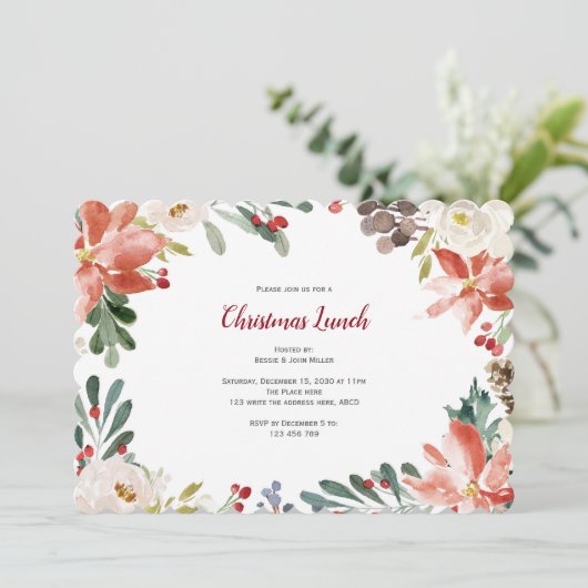 Vakantie, kerstlunch of etentje kaart (Staand voorkant)