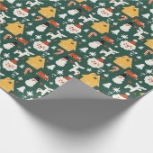 Vakantie Kerstman Workshop Minimale Retro Cadeaupapier (Hoek)