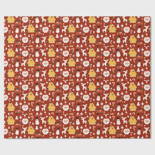 Vakantie Kerstman Workshop Minimale Retro Rood Cadeaupapier (Vlak)