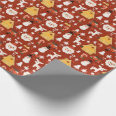 Vakantie Kerstman Workshop Minimale Retro Rood Cadeaupapier (Hoek)