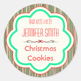 Vakantie Kerstmis Bakkerij Gebakken Koekje Ronde Sticker