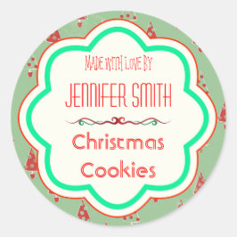 Vakantie Kerstmis Bakkerij Gebakken Koekje Ronde Sticker