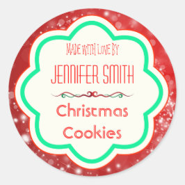 Vakantie Kerstmis Bakkerij Gebakken Koekje Ronde Sticker