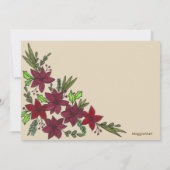 Vakantie Kerstmis Bloemen Bewaar de datum Kaart (Achterkant)