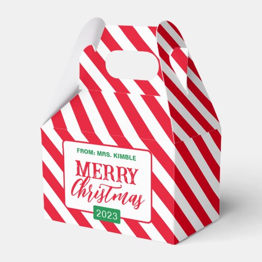Vakantie/Kerstmis Candy Cane Stripe Gift/Favor Box Bedankdoosjes (Voorkant Zijde)
