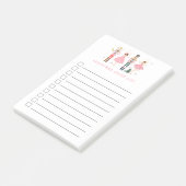 Vakantie Kerstmis Checklist Roze Notenkraker Post-it® Notes (Schuin)