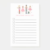 Vakantie Kerstmis Checklist Roze Notenkraker Post-it® Notes (Voorkant)