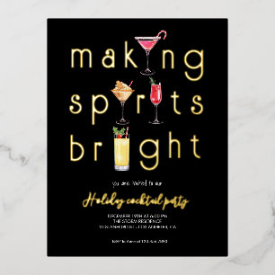 Vakantie Kerstmis cocktail party uitnodiging