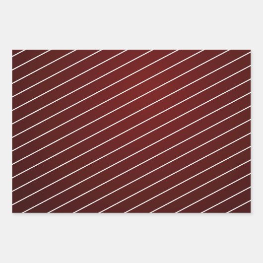 Vakantie Kerstmis cranberry rood diep wit streep Inpakpapier Vel (Voorkant)