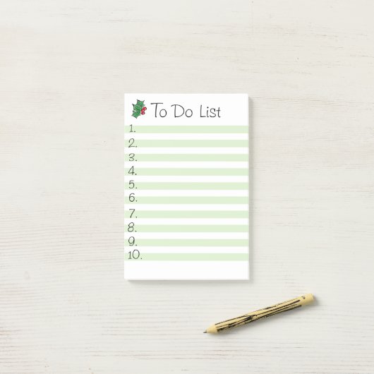 Vakantie Kerstmis feestelijke jingle bell holly Post-it® Notes (Op bureau)