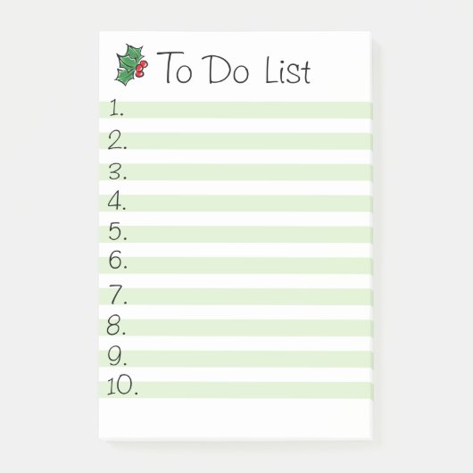 Vakantie Kerstmis feestelijke jingle bell holly Post-it® Notes (Voorkant)