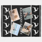 Vakantie Kerstmis foto aangepaste rendieren zwart Fleece Deken (Voorkant (Horizontaal))