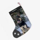 Vakantie Kerstmis Gepersonaliseerde Huisdier Hond  Kleine Kerstsok (Achterkant (Hangend))