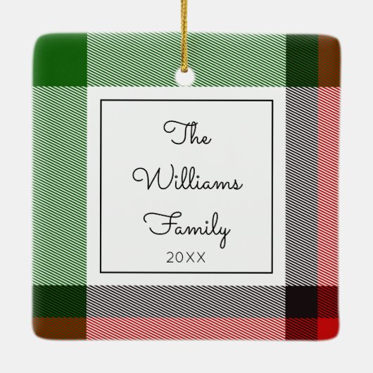 Vakantie kerstmis geplakt keepomwille Foto Familie Keramisch Ornament (Achterkant)