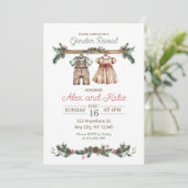 Vakantie Kerstmis Geslacht Onthulling Uitnodiging (Staand voorkant)