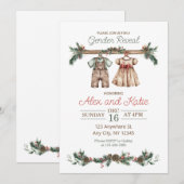 Vakantie Kerstmis Geslacht Onthulling Uitnodiging (Voorkant / Achterkant)