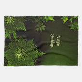 Vakantie Kerstmis Groene Bloemen Keuken Handdoeken (Horizontaal)