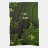 Vakantie Kerstmis Groene Bloemen Keuken Handdoeken (Verticaal)
