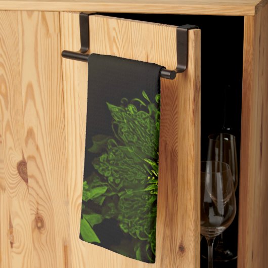 Vakantie Kerstmis Groene Bloemen Keuken Handdoeken (Derde Gevouwen)