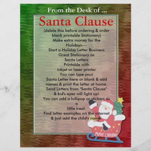 Vakantie kerstmis in Santa Letterhead (Voorkant)