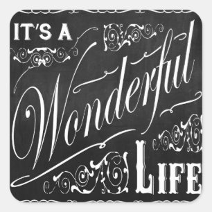 Vakantie Kerstmis krijtbord kunst Vierkante Sticker