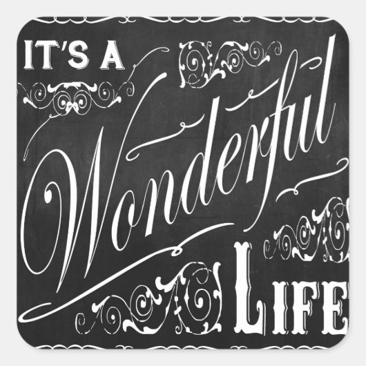 Vakantie Kerstmis krijtbord kunst Vierkante Sticker (Voorkant)