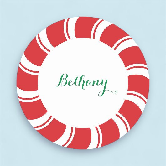 Vakantie Kerstmis Naam Tag Badge Grote Ronde 3"