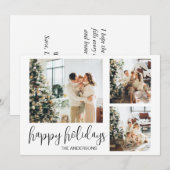 Vakantie Kerstmis Nieuwjaar familiekaart Feestdagenkaart (Voorkant / Achterkant)