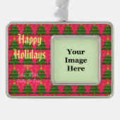 Vakantie, Kerstmis, Nieuwjaar, vrede, vreugde, lie Verzilverd Omlijst Ornament (Voorkant)