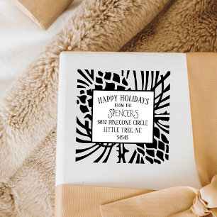 Vakantie Kerstmis Pinecone Boom Retouradres Rubberstempel