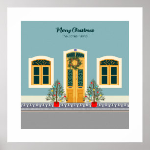 Vakantie Kerstmis Portugees feestelijk huis Poster