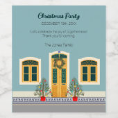 Vakantie Kerstmis Portugees feestelijk huis Wijn Etiket (Enkel label)
