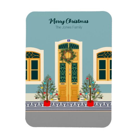 Vakantie Kerstmis Portugese feestelijke House card Magneet (Verticaal)