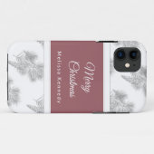 Vakantie Kerstmis rustieke pinecone patroon aangep Case-Mate iPhone Case (Achterkant (horizontaal))