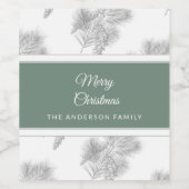 Vakantie Kerstmis rustieke pinecone patroon aangep Wijn Etiket (Enkel label)