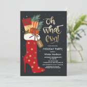 Vakantie Kerstmis Stiletto Laarzen Kaart (Staand voorkant)